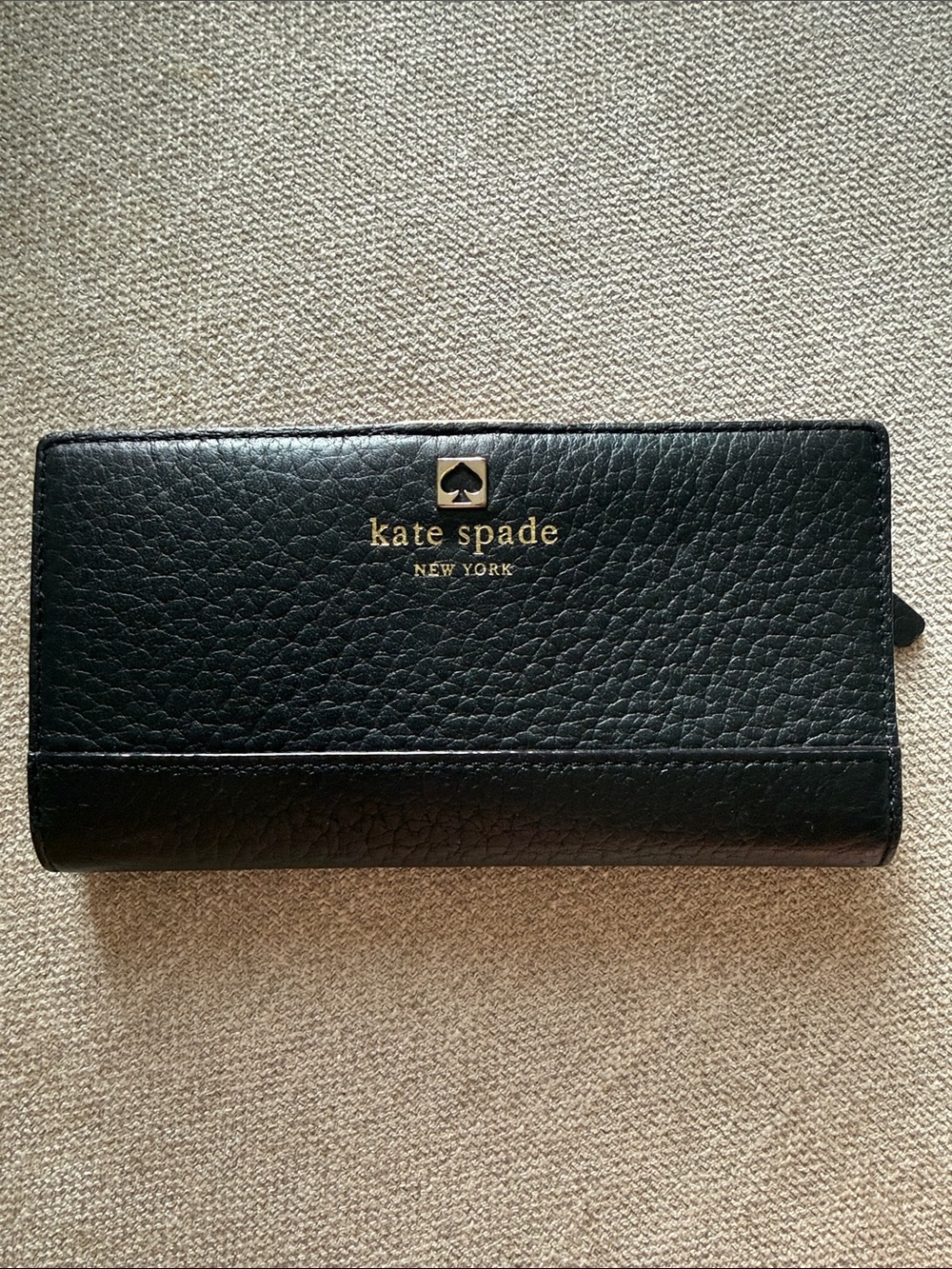 kate spade Black Pebbled Leather Wallet